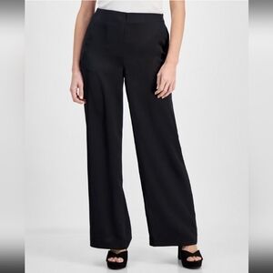 New Petite Satin like dressy high rise pants . Good For Your Holiday Parties!